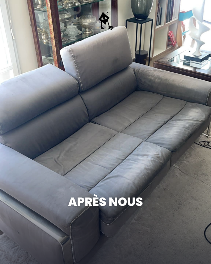 auréole transpiration canapé Paris Île-de-France - nettoyage professionnel avant après